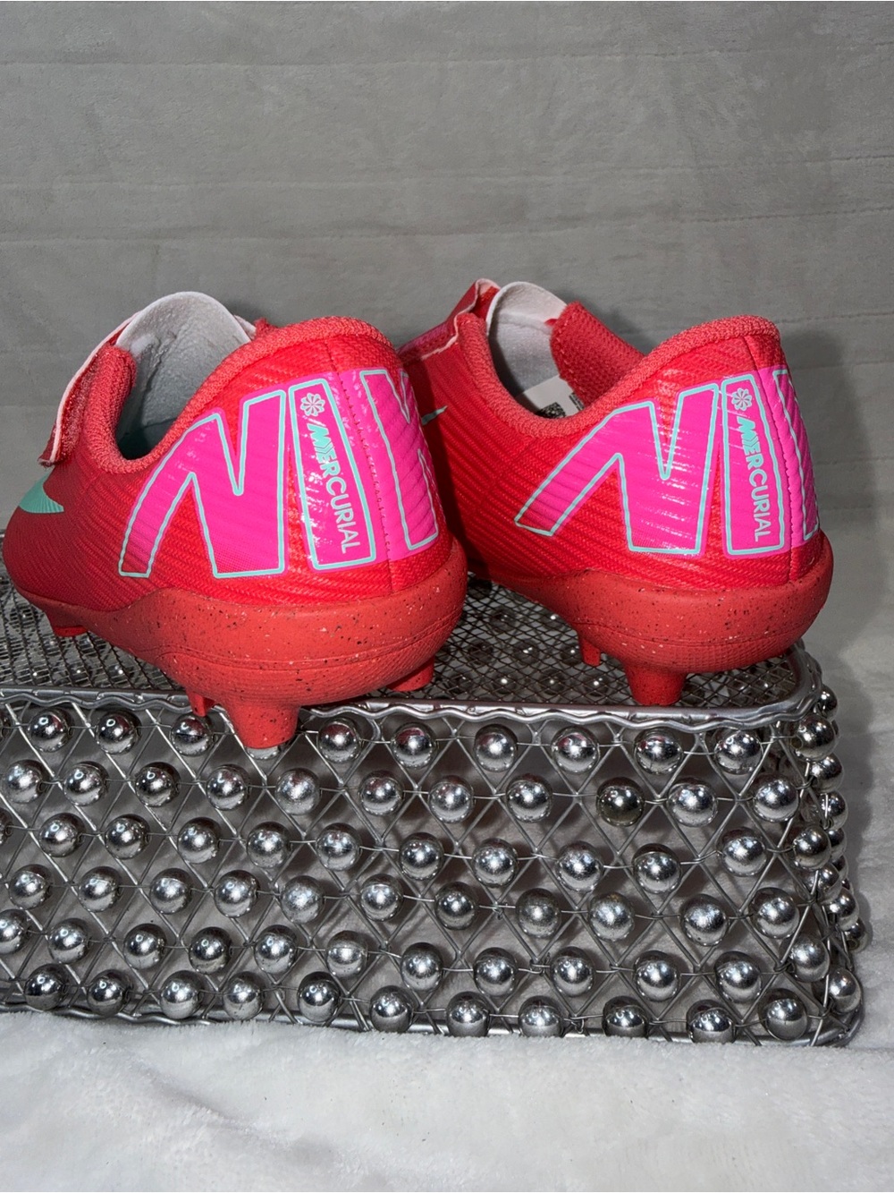 Nike Jr Mercurial Vapor 16 Club Cleats Ember Glow Pink Teal Sz 11C FQ8290-800 - Picture 13 of 15